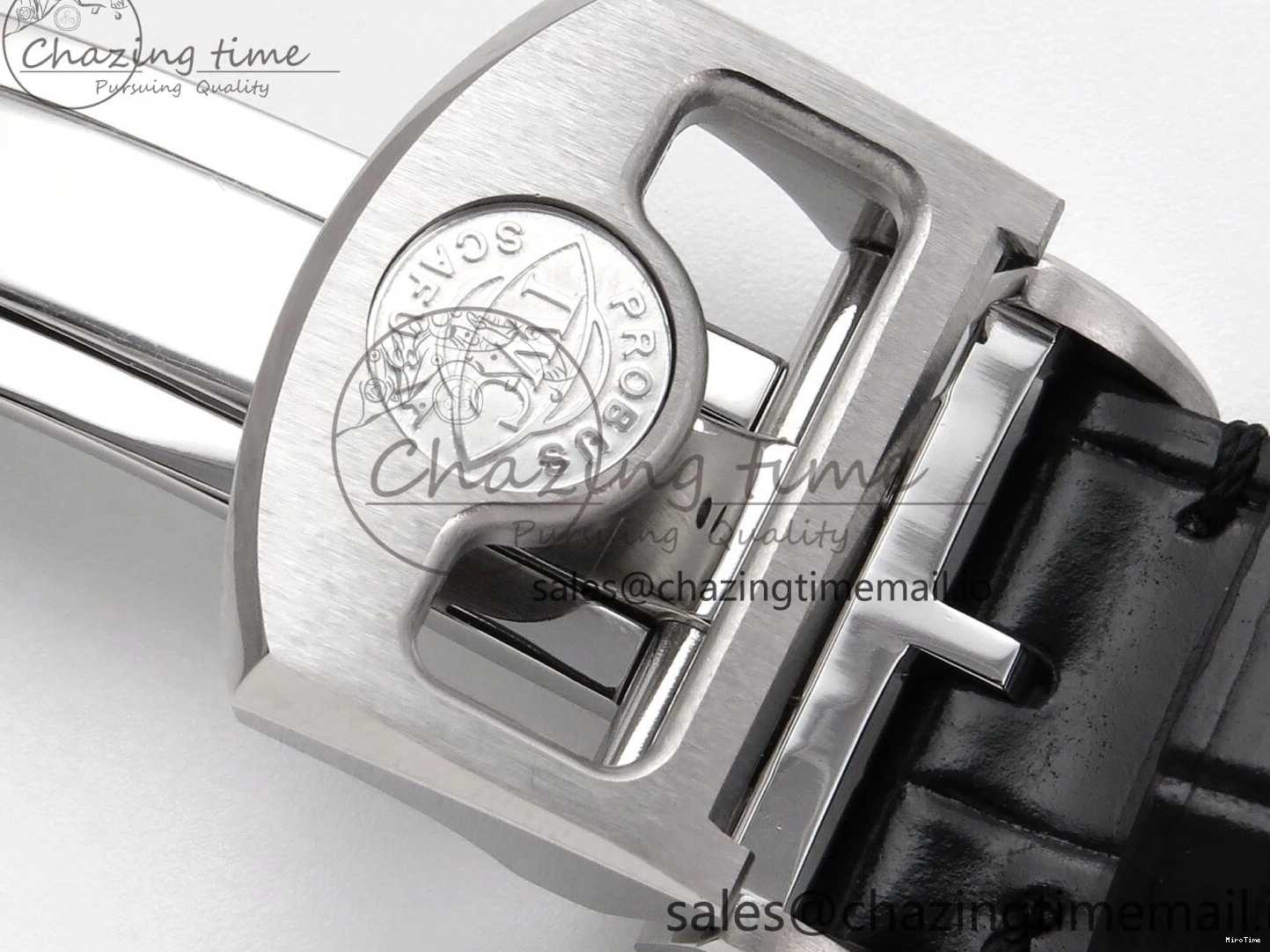 MIROTIME 0308 OnTrend Portugieser Automatic 42mm SS APSF 1:1 Best Edition White RG Dial on Black Leather Strap A 7010